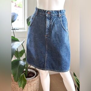Lee Vintage Denim Acid Washed Skirt 80s Size 28 Size 6